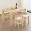 Mesa y Sillas de Comedor Rápidas de Madera Maciza, Mesa de Bar de Snacks, Mesa de Puesto de Comida, Mesa de Comedor Simple Moderna, Combinación de Mesa de Comedor para Casa de Alquiler de Apartamento Pequeño