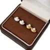 Brincos de pérola delicados estilo coreano para mulheres, design único, adequados para o trabalho, requintados e versáteis, com um toque de luxo