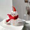 Árbol de Navidad Pequeño de Vidrio Personalizado Estilo Ins, Adorno de Vidrio Giratorio con Detalles Dorados y Brillantina para un Ambiente Festivo de Mesa, Regalo