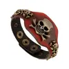 Fábrica punk directo estilo retro europeo y americano pulsera punk de piel de vaca pulsera ancha de cuero joyería Yiwu pulsera de cuero genuino