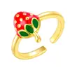 Joyería de Moda Transfronteriza Europea y Americana Estilo Nacional Personalizado Apertura Ajustable Corazón con Goteo de Aceite Pintado Anillo de Cobre Microincrustado Esmalte
