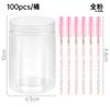 Cepillo de pestañas desechable con forma de barril, 100 unidades por barril, rollo de pestañas de color, peine para cejas, venta al por mayor