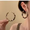 Aretes Redondos Estampado de Leopardo Maillard Marrón Diseño Retro Lujo Accesible Aretes de Estilo Étnico Aretes de Nicho de Alta Gama para Mujer
