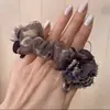 Nuevo estilo coreano, cuerda para el cabello, aro para el cabello, simple, combinable con todo, cabeza de bola, flor, aro para el cabello de adulto, banda de goma para el cabello, tocado de flores
