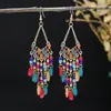Brincos de Moda Estilo Étnico para Mulheres, Brincos Boêmios Retrô Gota d'Água, Brincos com Franjas Transfronteiriços de Yunnan Atacado