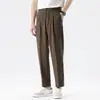 Venta de Liquidación/Sin Devoluciones ni CambiosPantalones de Verano de Seda Helada de Alta Gama para Hombre, Transpirables, Estilo Casual de Negocios