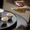 Tazas de Té de Pared Delgada de las Dinastías Tang y Song con Esmalte de Ceniza, Elegantes Tazas de Té Cerámicas para el Hogar, Taza Individual para Eruditos, Tamaño Pequeño, Taza de Té de Roca