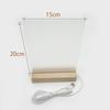Tablero de Mensajes Creativo Estilo Ins Acrílico Luminoso Tablero de Notas Soporte de Lámpara Luminoso Bloc de Notas Base Luminosa Acrílica