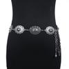 Cinturón Nuevo para Mujer Transfronterizo, Decoración de Hebilla Ovalada Moderna y Versátil, Cadena de Cintura Metálica Estilo Retro con Abrigo