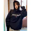 Nova Sweatshirt com Capuz Casual Versátil Estilo Retrô Americano Forrada com Lã para Mulheres Jaqueta Média Oversize para Homens da Moda Outono e Inverno