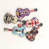 Botões de madeira em formato de guitarra para violino DIY 36mm * 19mm estilo europeu e americano