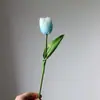 Buquê de Tulipas Artificiais de Couro PU de Alta Qualidade para Decoração de Transmissão ao Vivo, Buquê de Casamento da Noiva