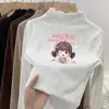 Camiseta de Manga Longa para Meninas Camada Base De Rong Roupas de Outono 2026 Estilo Outono/Inverno Roupas Quentes Infantis Roupa Íntima Top com Gola Babada