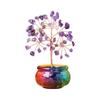 Árvore da Fortuna de Cascalho de Cristal Natural Decoração Cornucópia Abertura Fortuna Decoração de Mesa para Casa Presente Exquisito Atacado
