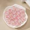 Novo pó de prata flor de lótus da neve furo reto contas redondas DIY acessórios para corrente de celular chaveiro componentes para miçangas