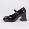 2026 Nuevos Zapatos Mary Jane de Cuero para Primavera y Otoño con Plataforma Impermeable, Hebilla de Correa Única, Tacones Altos, Zapatos de Tacón Grueso para Mujer, Zapatos Individuales