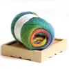Venta al por mayor Hilo de Lana Hui Cai Hilo Islandés DIY Crochet Hecho a Mano Suéter Chal Hilo Sección Larga Teñido Color Degradado Hilo de Lana Islandés