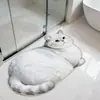 Tapete de Chão de Lama Diatomácea Gato Desenho Animado Banheiro Absorção de Água Secagem Rápida Antiderrapante Apoio para os Pés Entrada Resistente à Sujeira Resistente ao Desgaste Fácil de Limpar