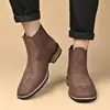 Botas de Cuero Bordadas Cross Factory Botas Chelsea para Hombre Punta Cuadrada Tacón Bajo Envío en 48 Horas Botas para Hombre En Stock Venta al por Mayor