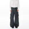 Shanggu Moda Masculina 2026 Primavera e Outono Algodão Puro Estilo Americano Roupa de Trabalho Masculina Multi-Bolsos Calça Casual de Rua Funcional para Paraquedista