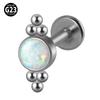 Titanio G23 Ópalo dientes internos labio uña ARC triángulo flor multi-estilo pedrería anillo labial rosca interna cartílago de la oreja aretes