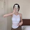 American Hottie Regata Pequena com Bojos para Mulheres na Primavera e Verão, Corte Assimétrico Justo, Top Halter Vazado para Usar por Dentro e por Fora
