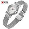 Oufanni AliExpress Nuevo Reloj de Cuarzo Moda Correa de Malla Resistente al Agua Reloj para Mujer Aleación Redondo Retro Reloj para Mujer