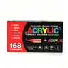 Conjunto de Canetas Marcadoras Acrílicas Líquidas Atacado Direto Transfronteiriço com 120 Cores 168 Cores com Caixas Vermelhas e Pretas, Canetas de Aquarela com Ponta Macia, Conjunto de Canetas para Graffiti