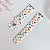 Pulseira de silicone com estampa de coração colorida em folha adequada para Apple 10 S11 geração iWatch Ultra pulseira de pulso