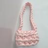 Tecido de Fio Central Europeu e Americano para Comércio Exterior Tiras de Tecido Tricô Manual DIY Bolsa de Tricô Fio Islandês Grosso Bolsa de Tricô com Listras Horizontais Bolsa de Ombro