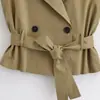 Artículo de Venta Caliente Transfronterizo de Aliexpress 2026 Primavera Nuevo Chaleco Acolchado de Hombro de Color Sólido Ceñido a la Cintura con Cinturón 6318053