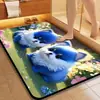 Tapete de Chão de Lama Diatomácea Gato Fofo 3D Banheiro Absorção de Água Secagem Rápida Resistente ao Desgaste Apoio para os Pés Entrada Fácil de Limpar Tapete de Chão