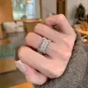 Anillo Usado Wind Star Trébol de Cuatro Hojas para Mujer, Banda de Anillo de Dedo Índice de Lujo Ligero Nicho Gama Alta
