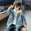 Chaqueta Estilo Primavera y Otoño para Niños 2026 Nuevo Estilo Coreano para Niños Hermoso Top de Mezclilla Ropa Elegante para Bebé Niño de Moda