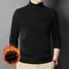 Suéter gola alta forrado com fleece engrossado inverno masculino chenille quente peça única veludo tricotado base suéter comércio exterior transfronteiriço
