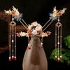 Buyao Hanfu Acessórios de Cabelo Estilo Antigo Adorno de Cabeça Franja Presilha Conjunto Um Conjunto Completo Estilo Corte de Fada Acessórios para Cabelo de Traje Antigo Acessórios Dropshipping