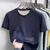Camiseta de Manga Corta para Hombre de Lino y Seda de Morera Sin Costuras, Paquete de 80 Unidades, Estilo Nuevo Verano 2026, Cuello Redondo, Color Sólido, Sensación Fresca