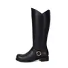 Botas de montar ligeras con cremallera trasera 35-50 otoño e invierno tacón medio caña alta botas para mujer punta redonda suela gruesa antideslizante transfronterizo talla grande