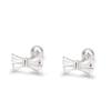 Mini Bow S999 Tremella Bone Nail Coreano Parafuso Brilhante Dormindo sem Brincos para Mulheres