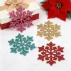 Decoraciones Navideñas 10cm Copos de Nieve, Copos de Nieve con Polvo de Plástico, Colgantes de Copo de Nieve Huecos para Decoración de Árbol de Navidad