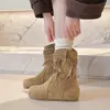 Botas Martin Super Calientes que Aumentan la Altura Interior Botas Western Merade con Tacón Apilado para Mujer 2026 Otoño/Invierno Nuevo Estilo Botas Cortas Retro Birkenstock