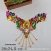 Huicai acessórios de vestuário corsage decorativo com lantejoulas e miçangas cosplay desenho animado quadrado acessórios étnicos flor com lantejoulas 1#
