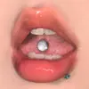 Piercing para lengua de purpurina fina de 8 colores, adorno de lengua en espiral externa de acero inoxidable, joyería de piercing de anillo para lengua de acero de titanio, venta al por mayor de gran éxito transfronterizo desde Yiwu