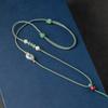 Collar tejido a mano de alta gama con colgante de jade, cordón con hebilla de seguridad de Buda de jade para hombres y mujeres