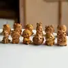 Talla en Madera de Tuya Zodiaco Doce Pieza de Mano de Obra Literaria Escritorio de Oficina Animal Pequeño Lindo Regalo Curativo Adornos