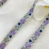 Flores y plantas de fondo de arroz de 2.1 cm, lazo hecho a mano, cinta, moda, accesorios para ropa de actuación Hanfu