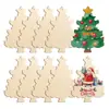 Nuevos 10 piezas adornos de Navidad de madera DIY etiquetas de madera en blanco sin terminar para pintar