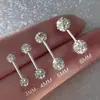 Pendientes de Plata de Ley S999 con Abalorios Rotos de Diamante Brillante para Mujer, Clavos para Cartílago de Oreja de Tornillo de Alta Gama de Nicho, Joyería Brillante para Orejas