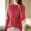 Suéter Sudadera de Manga Larga Otoño para Mujer, Nuevo con Gorro, Adulto, Verde, Cordón, Tejido de Punto, Suéter Fresco, Transfronterizo