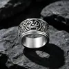Anillo de acero de titanio para hombre moda europea y americana anillo retro giratorio de las cuatro bestias divinas personalidad anillo diseño especial SA732